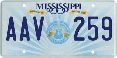 MS license plate AAV259
