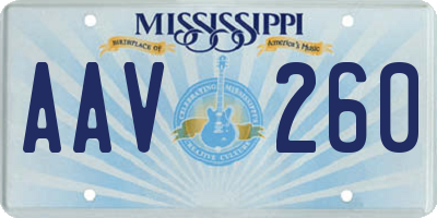 MS license plate AAV260