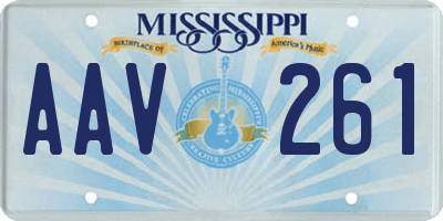 MS license plate AAV261