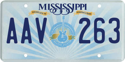 MS license plate AAV263