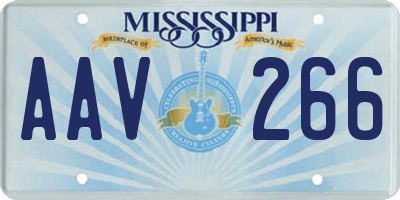 MS license plate AAV266