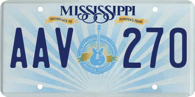 MS license plate AAV270