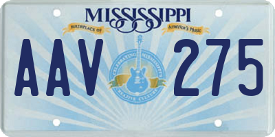 MS license plate AAV275