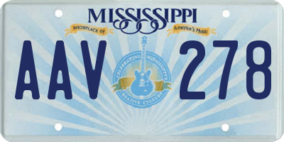 MS license plate AAV278