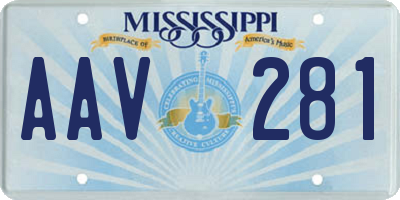 MS license plate AAV281