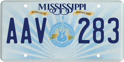 MS license plate AAV283