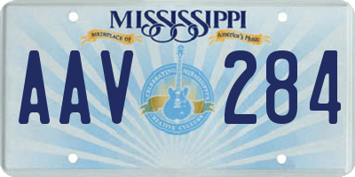 MS license plate AAV284