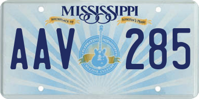 MS license plate AAV285