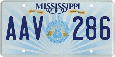 MS license plate AAV286