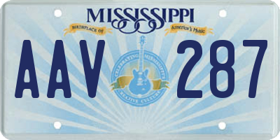 MS license plate AAV287