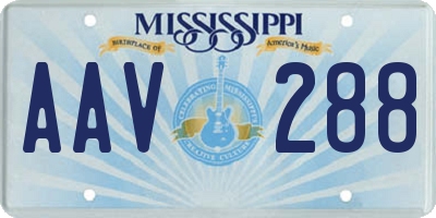 MS license plate AAV288