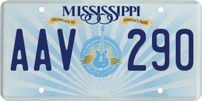 MS license plate AAV290
