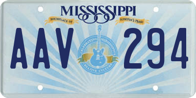 MS license plate AAV294