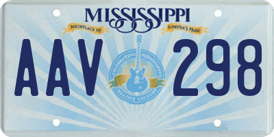 MS license plate AAV298