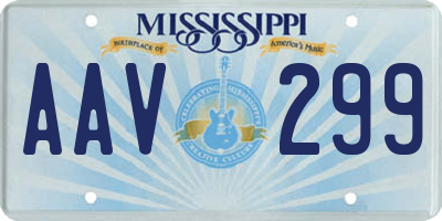 MS license plate AAV299