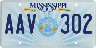 MS license plate AAV302