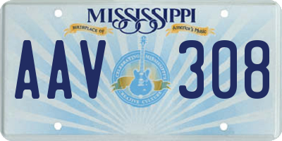 MS license plate AAV308