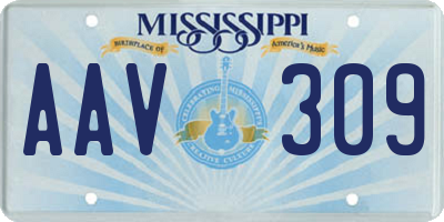 MS license plate AAV309