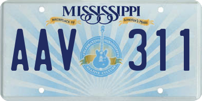 MS license plate AAV311