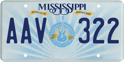 MS license plate AAV322