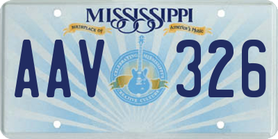 MS license plate AAV326