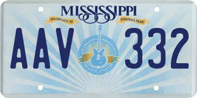 MS license plate AAV332