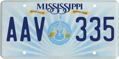 MS license plate AAV335