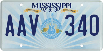 MS license plate AAV340