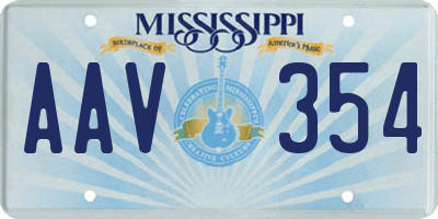 MS license plate AAV354