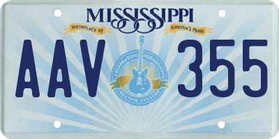 MS license plate AAV355