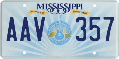 MS license plate AAV357