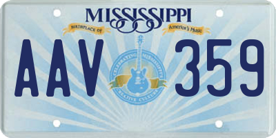 MS license plate AAV359