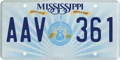 MS license plate AAV361