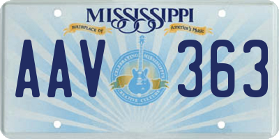 MS license plate AAV363