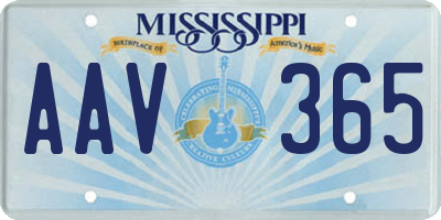 MS license plate AAV365