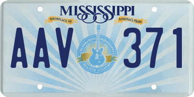 MS license plate AAV371