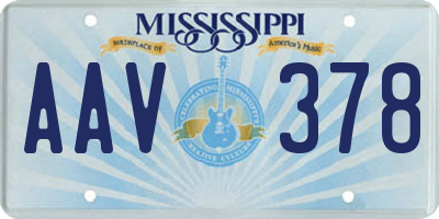 MS license plate AAV378