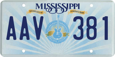 MS license plate AAV381