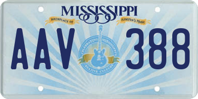 MS license plate AAV388