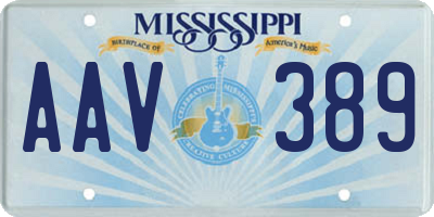 MS license plate AAV389