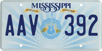 MS license plate AAV392