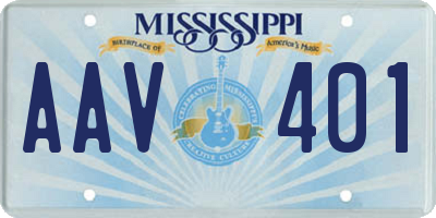 MS license plate AAV401