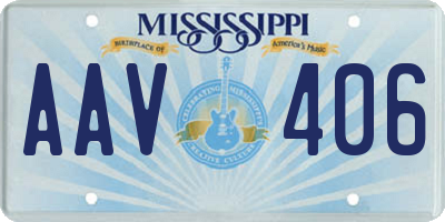 MS license plate AAV406