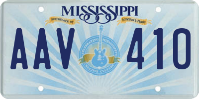 MS license plate AAV410