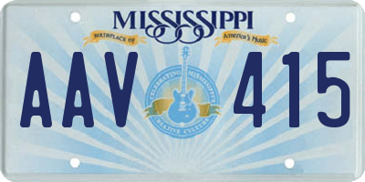 MS license plate AAV415