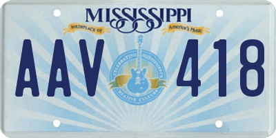 MS license plate AAV418