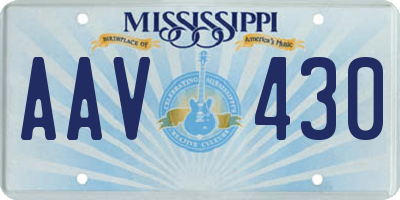 MS license plate AAV430