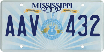 MS license plate AAV432