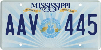 MS license plate AAV445