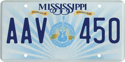 MS license plate AAV450